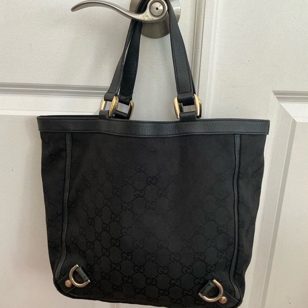 Gucci Monogram Small Abbey‎ Tote Bag, Black - Picture 3 of 10